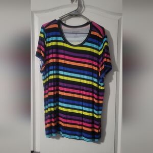 Torrid Multicolor Striped Short Sleeve Tee